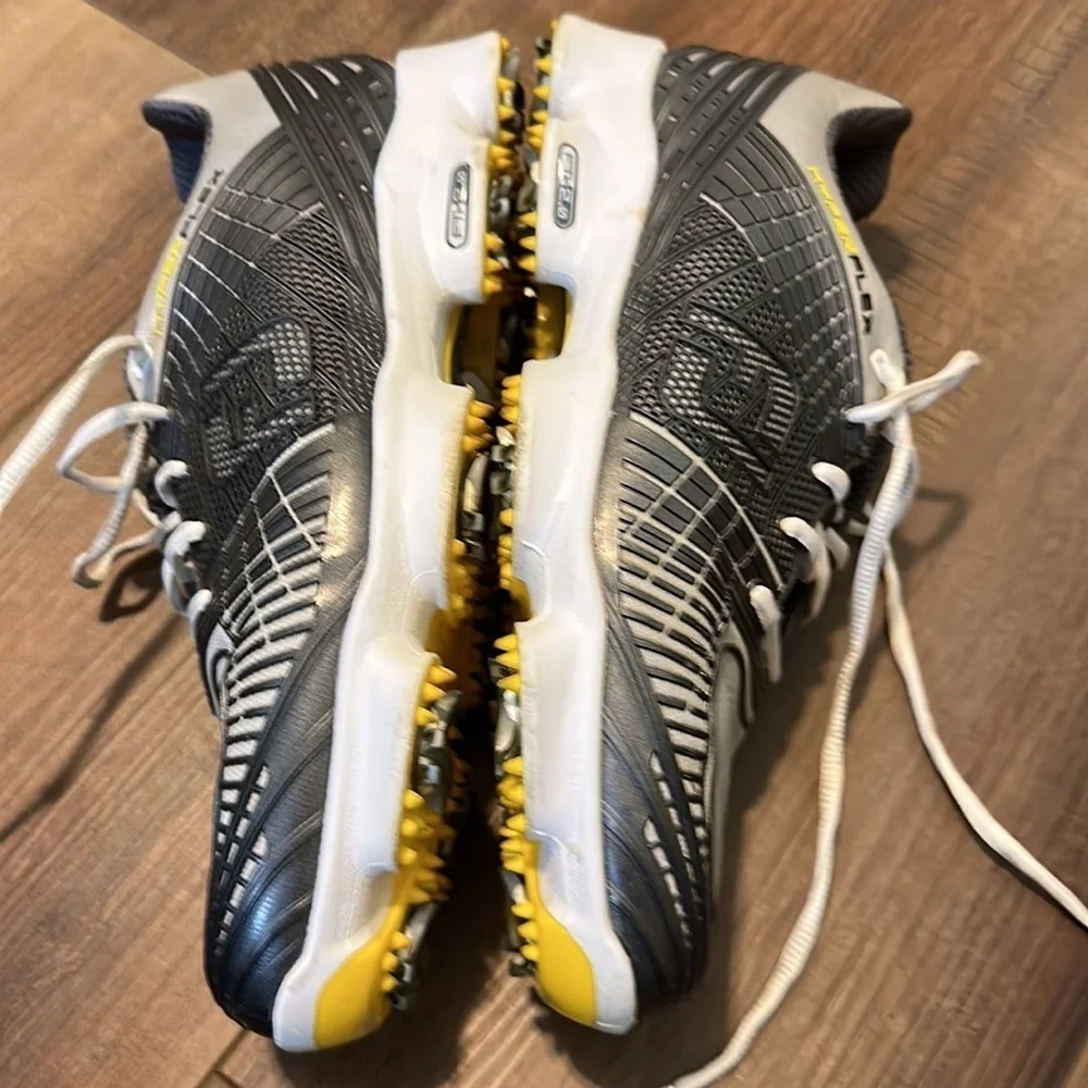 Footjoy Hyperflex 2.0Men's Golf Shoes Gray Yellow Soft Spikes 51036‎ Size 8.5 M